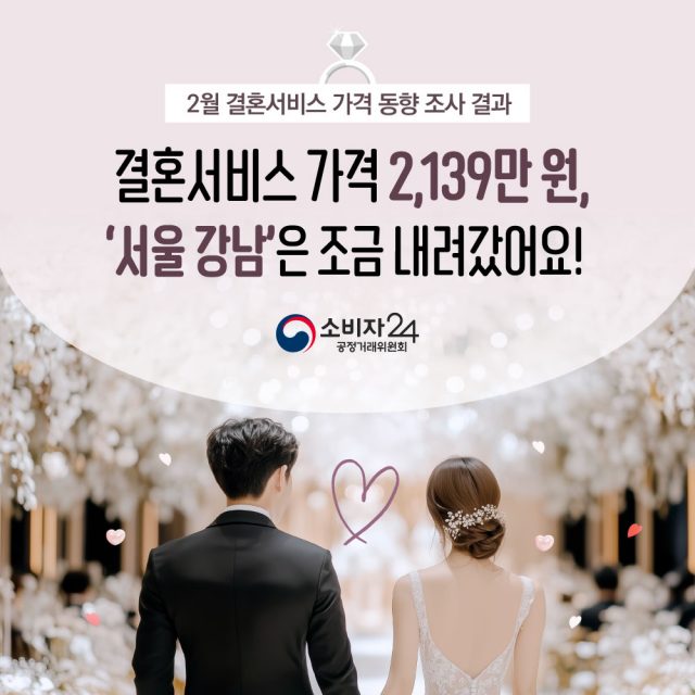 소비자 정보 ㅣ결혼비용 평균 2,139만 원…식대 상승에 다시 오름세