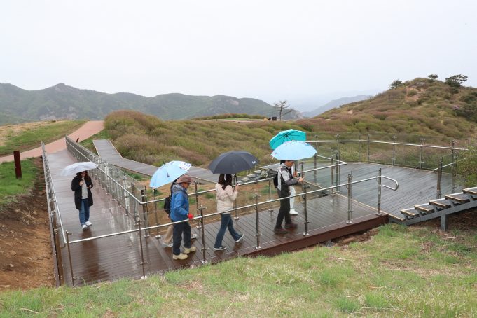 철쭉 능선 위로 휠체어 오르다…황매산, ‘무장애 여행’ 현장 열려