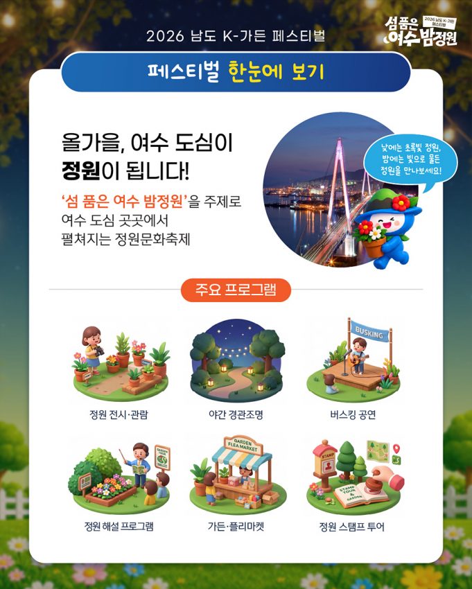 ‘섬 품은 여수 밤정원’… 도심 속 빛과 자연의 대축제 열린다