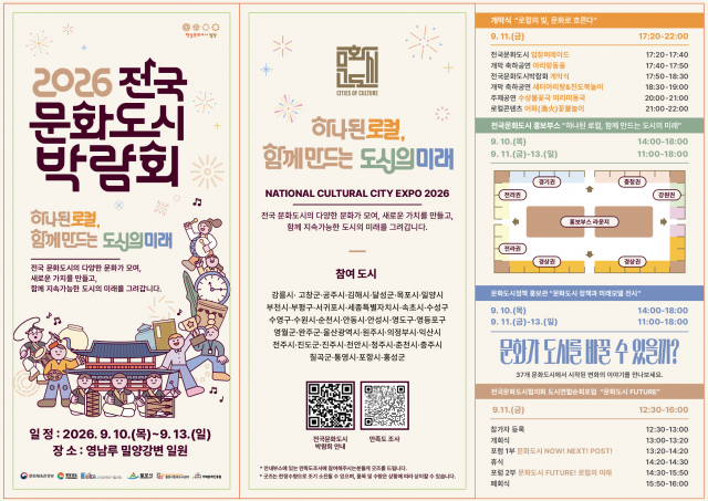 전국 37개 문화도시 밀양 집결…지역문화 성과 한자리서 공유